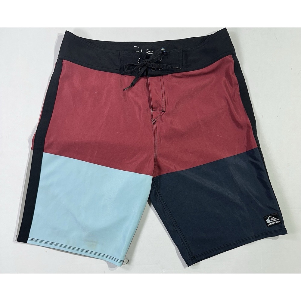 Quiksilver Cypher Board Shorts 34 Dane Reynolds Red Blue Black 4-Way Stretch - Picture 1 of 6